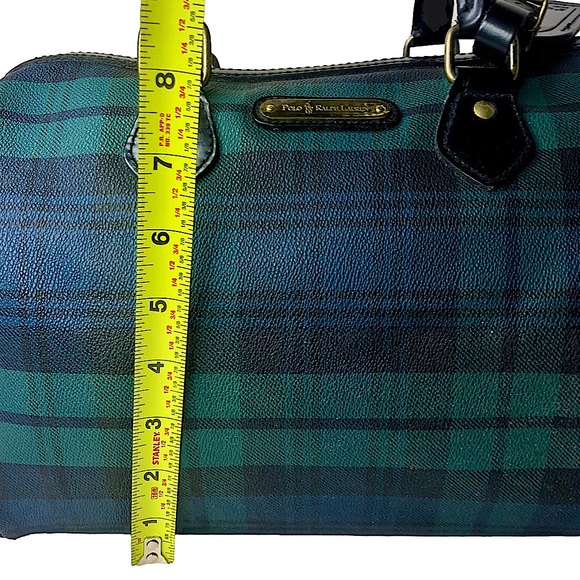 MRALPH LAUREN Black Watch Plaid Boston Weekend Travel Doctors Bag Speedy 30cm - Picture 8 of 17